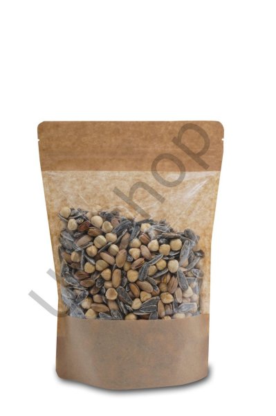 13x22,5+3,5 cm Geniş Pencereli Kraft Doypack 500