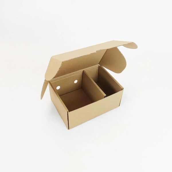 18,4x13x8 cm Esmer Hamburger Menü Kutusu Seperatörlü