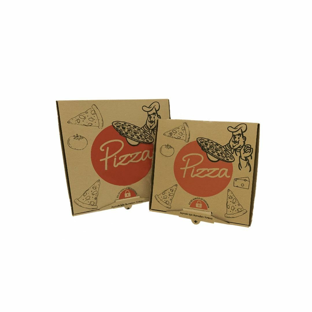 33x33x4 Cm Kilitli Baskılı Pizza Kutusu 100