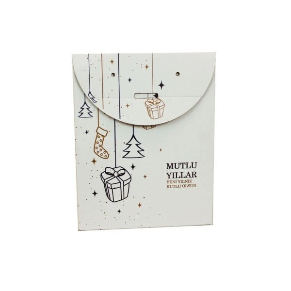 Mutlu Yıllar Baskılı Hediye Paketi 20x10x25 cm 10