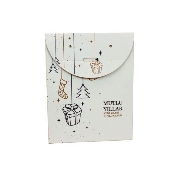 Mutlu Yıllar Baskılı Hediye Paketi 20x10x25 cm 25