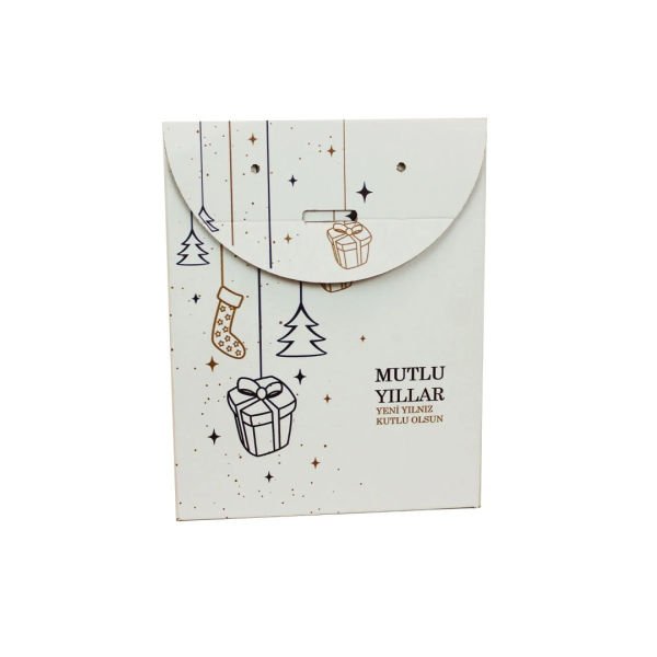 Mutlu Yıllar Baskılı Hediye Paketi 20x10x25 cm 100