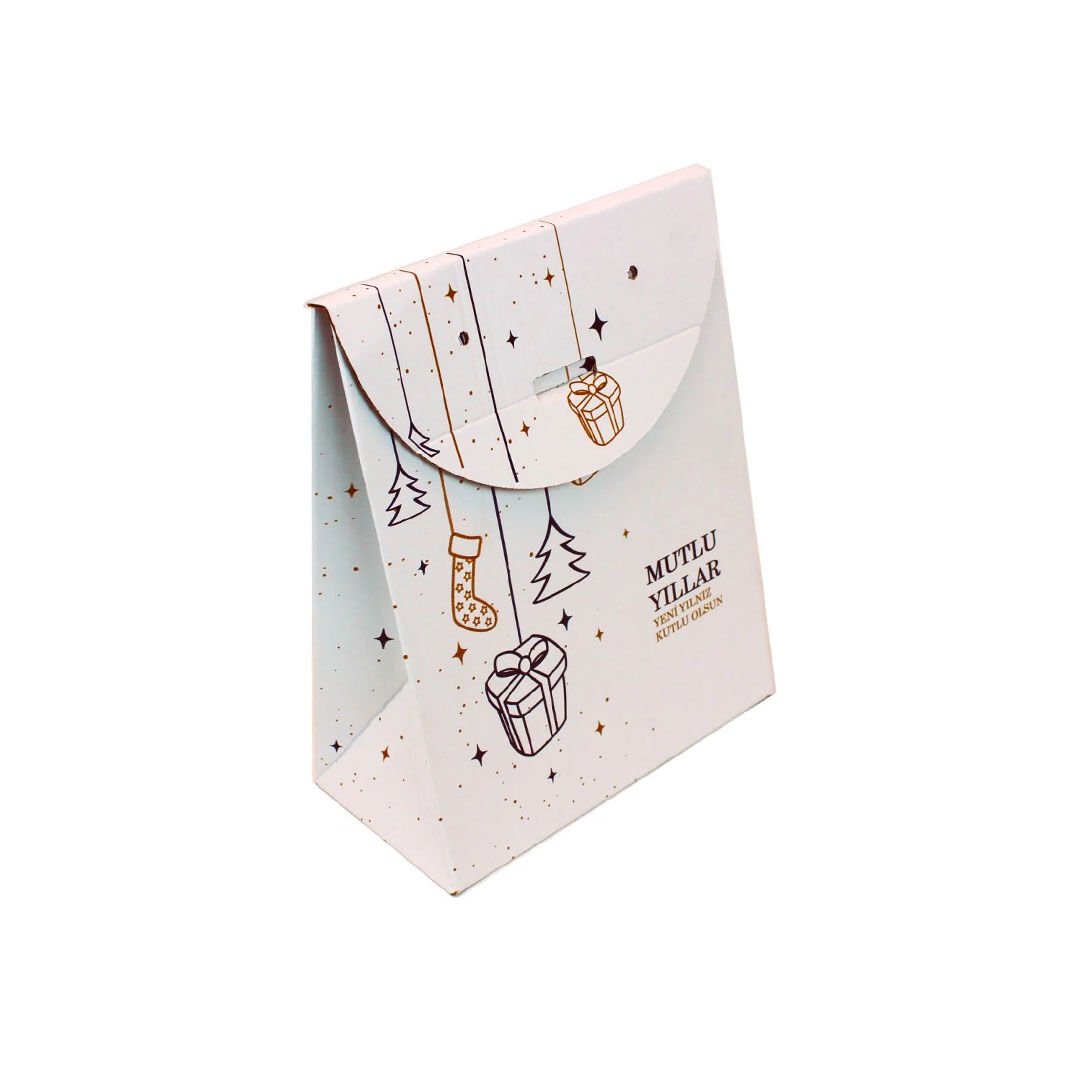 Mutlu Yıllar Baskılı Hediye Paketi 20x10x25 cm 1000