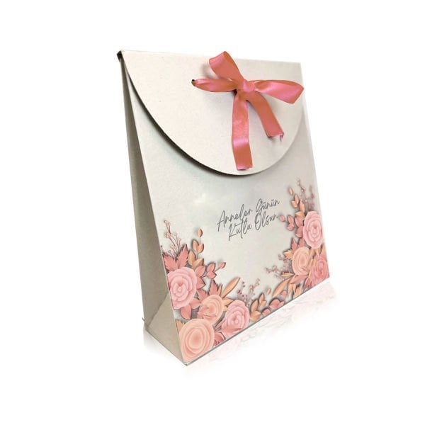 Pembe Kurdeleli Anneler Günü Hediye Paketi 30x10x35 Cm