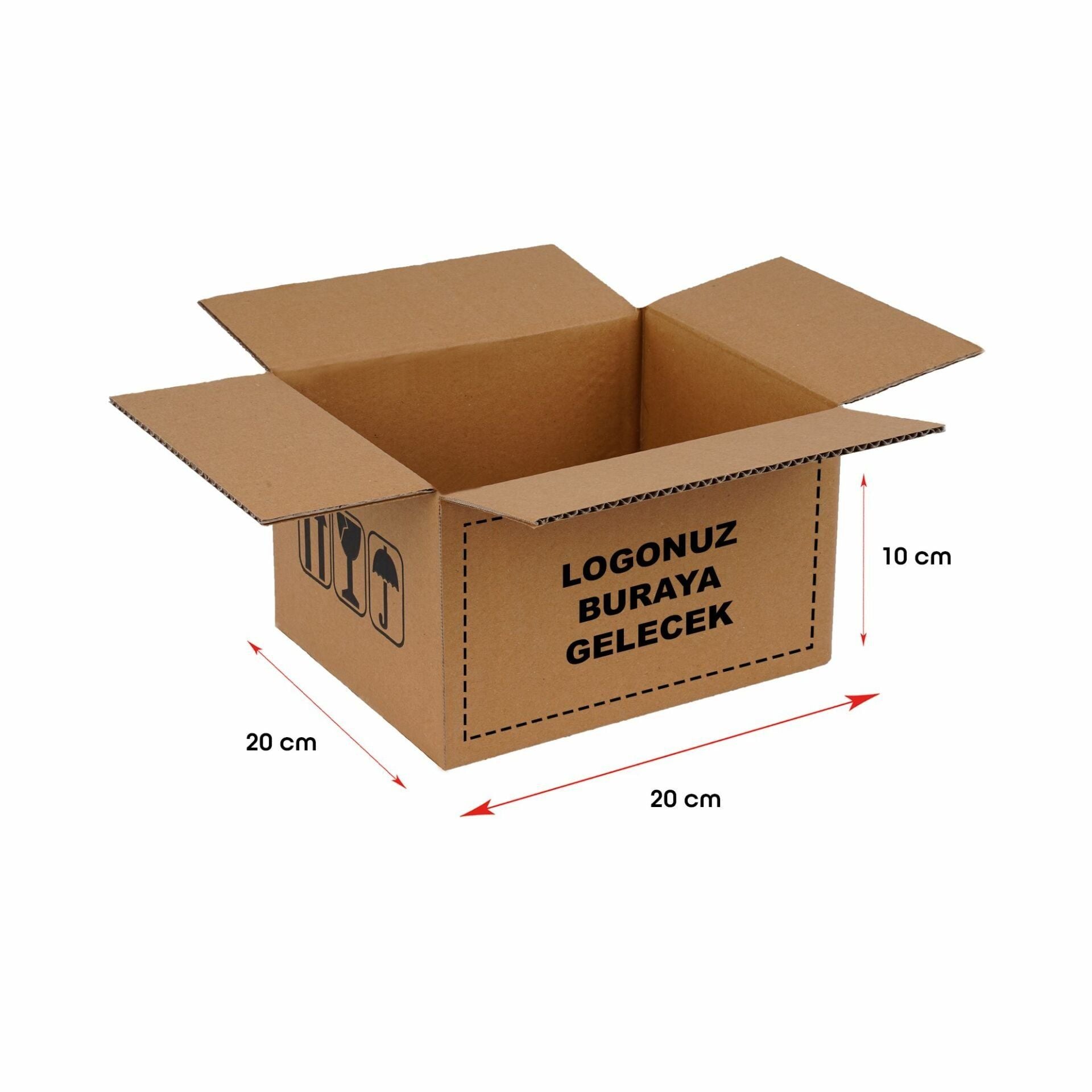 Baskılı Ekonomik Kargo Kolisi 200 - 20x20x10 - Esmer