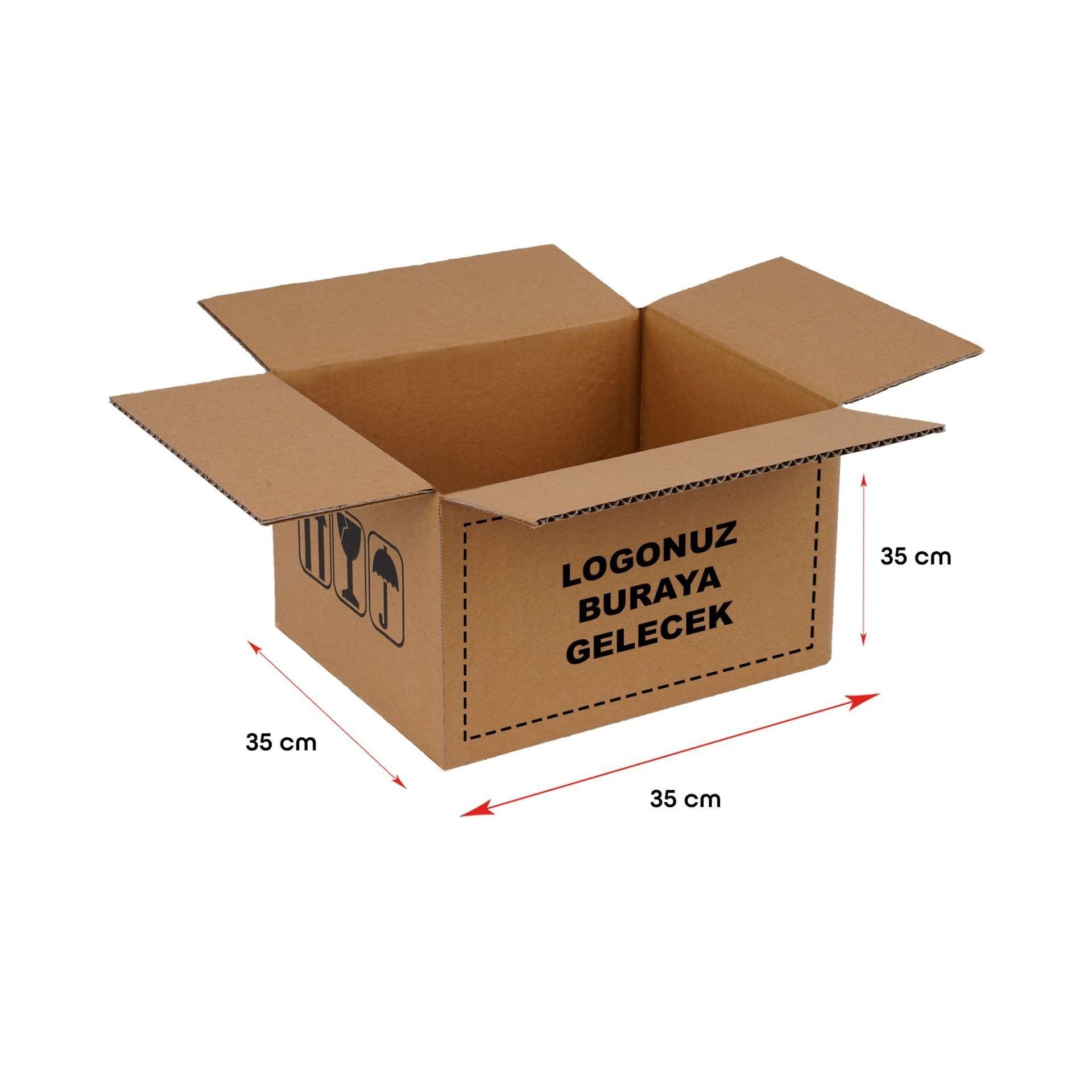 Baskılı Ekonomik Kargo Kolisi 100 - 35x35x35 - Esmer