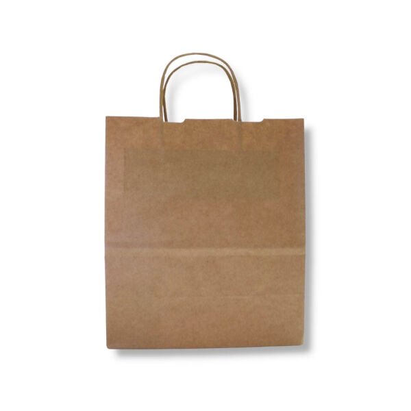 25X31+12 cm Burgu Saplı Kağıt Çanta 500 - Esmer