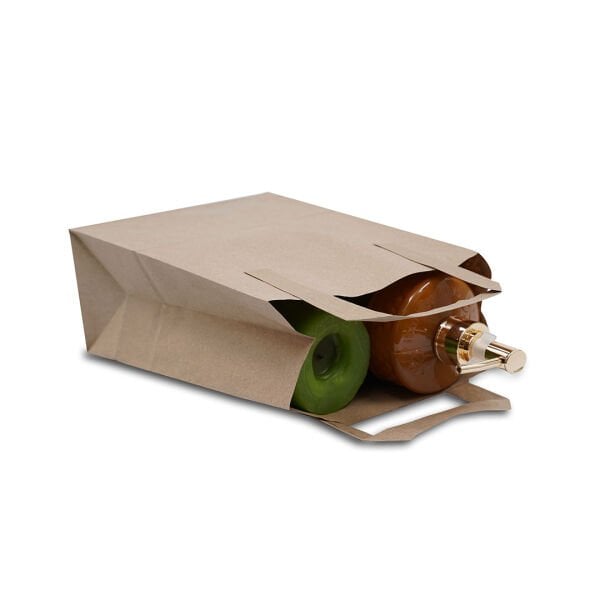 18x24x10 cm Düz Saplı Kağıt Çanta 50 - Esmer