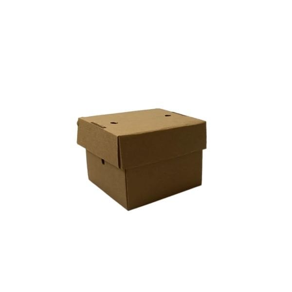 12,5x12,5x10 cm Esmer Tepsi Tipi Hamburger Kutusu Esmer - 1000