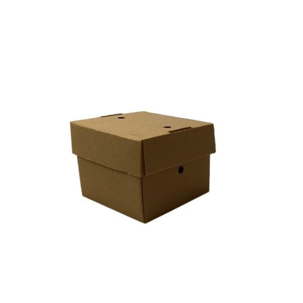 12,5x12,5x10 cm Esmer Tepsi Tipi Hamburger Kutusu Esmer - 1000