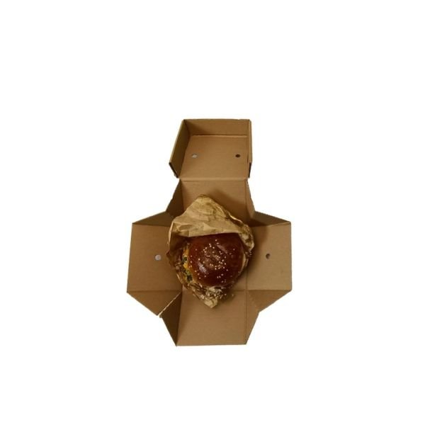 12,5x12,5x10 cm Esmer Tepsi Tipi Hamburger Kutusu Esmer - 250