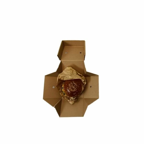 12,5x12,5x10 cm Esmer Tepsi Tipi Hamburger Kutusu Esmer - 50