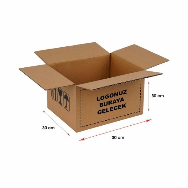 Baskılı Ekonomik Kargo Kolisi 20 - 30x30x30 - Esmer