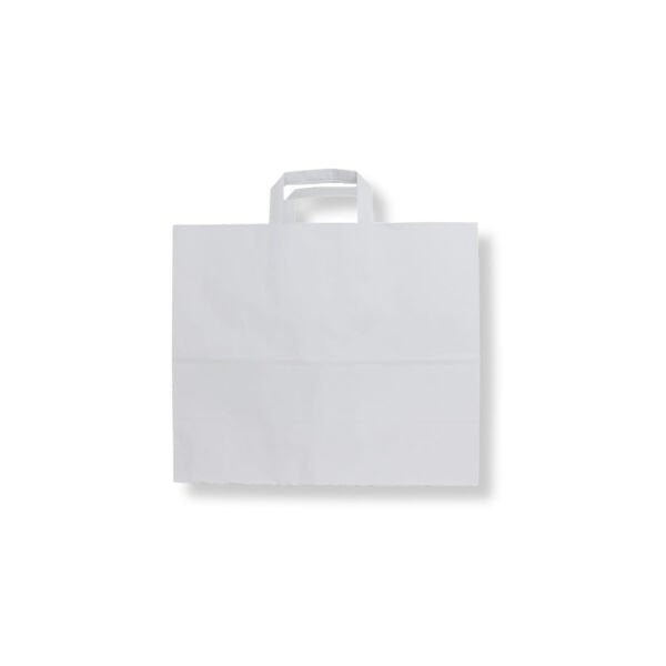28x28x16 cm Düz Saplı Kağıt Çanta 50 - Beyaz