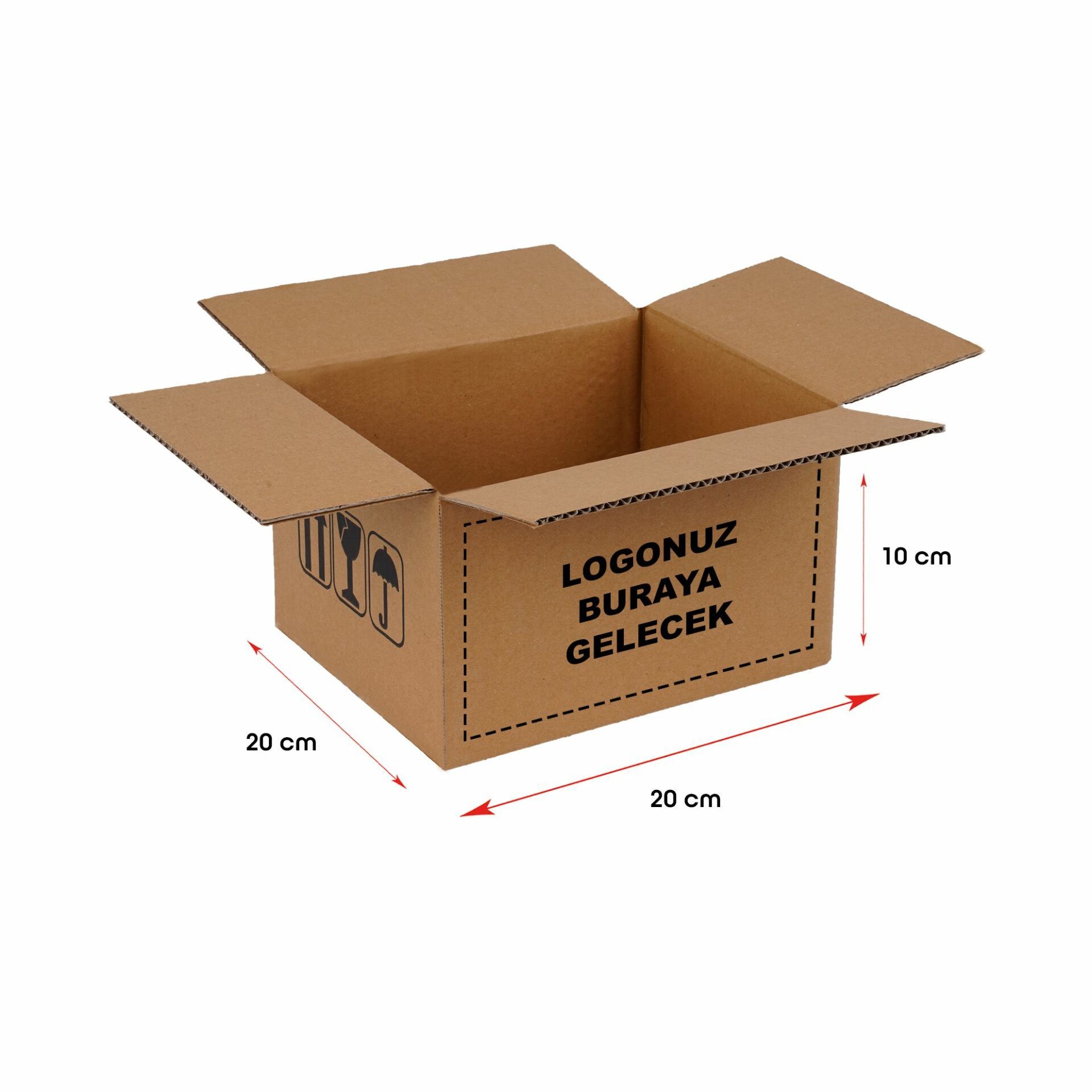 Baskılı Ekonomik Kargo Kolisi 10 - 20x20x10 - Esmer