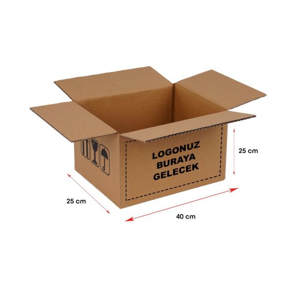 Baskılı Ekonomik Kargo Kolisi 10 - 40x25x25 - Esmer