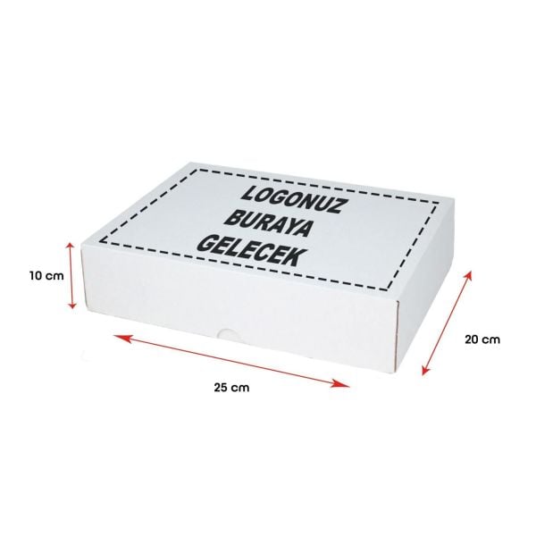 Baskılı E-Ticaret Kargo Kutusu (Büyük Desi) 500 - 25x20x10 - Beyaz