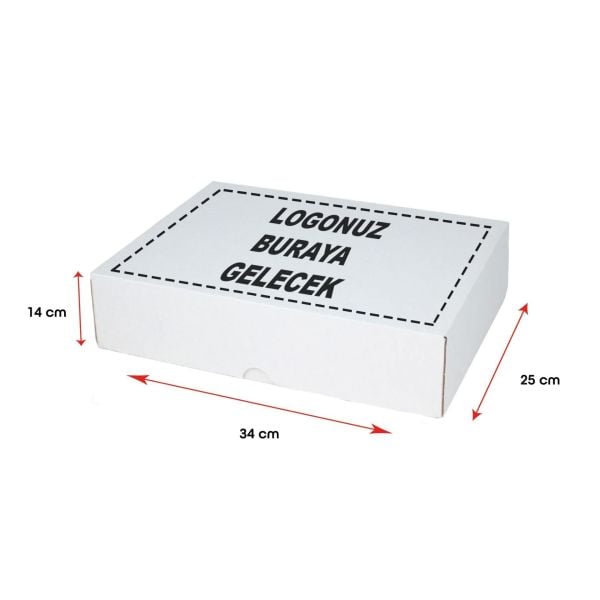 Baskılı E-Ticaret Kargo Kutusu (Büyük Desi) 200 - 34x25x14 - Beyaz