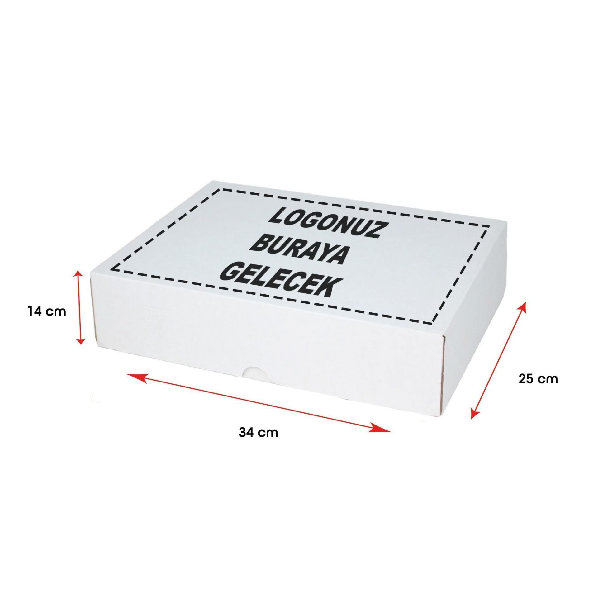 Baskılı E-Ticaret Kargo Kutusu (Büyük Desi) 500 - 34x25x14 - Beyaz