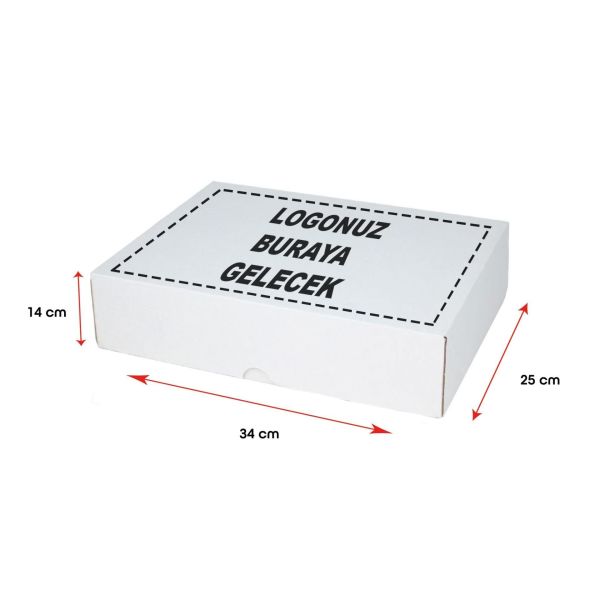 Baskılı E-Ticaret Kargo Kutusu (Büyük Desi) 500 - 34x25x14 - Beyaz