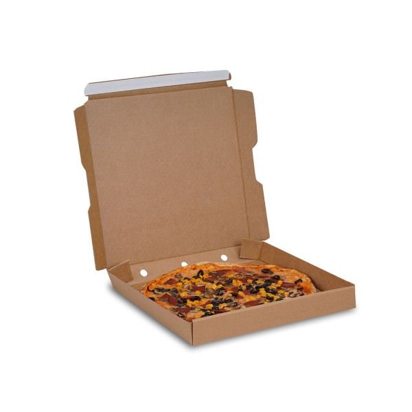 22x22x4 cm Bant Yapıştırmalı Pizza Kutusu 250 - Esmer