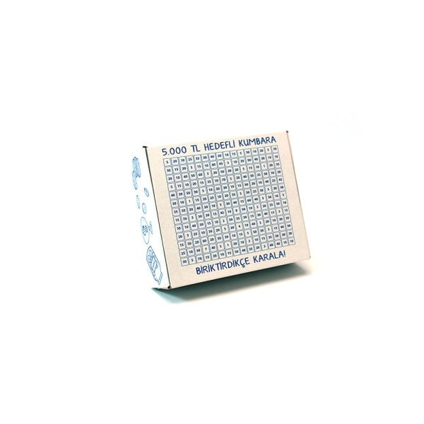 5 Bin TL Hedefli Kumbara 27,5x22,5x7,5 Cm Beyaz - 3