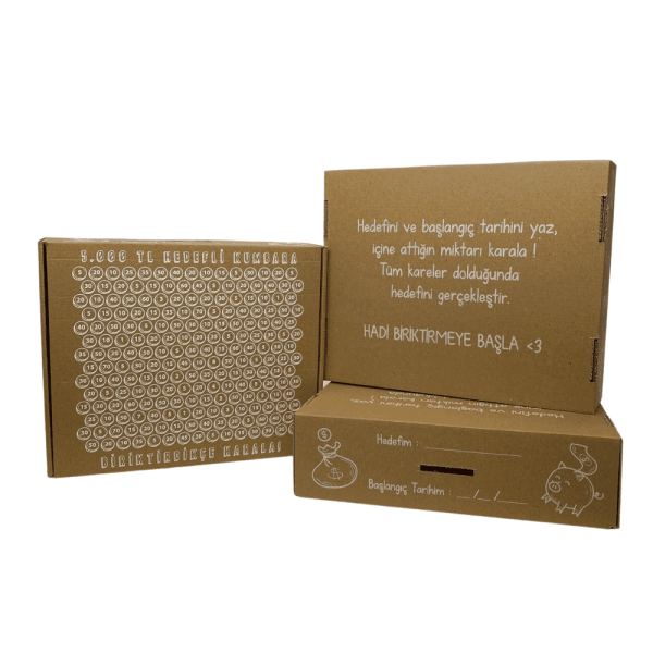 5 Bin TL Hedefli Kumbara 27,5x22,5x7,5 Cm Esmer - 20