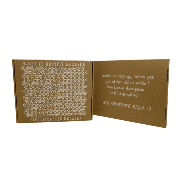 5 Bin TL Hedefli Kumbara 27,5x22,5x7,5 Cm Esmer - 5