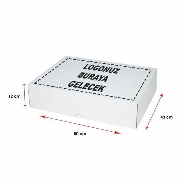 Baskılı E-Ticaret Kargo Kutusu (Büyük Desi) 1000 - 50x40x12 - Beyaz