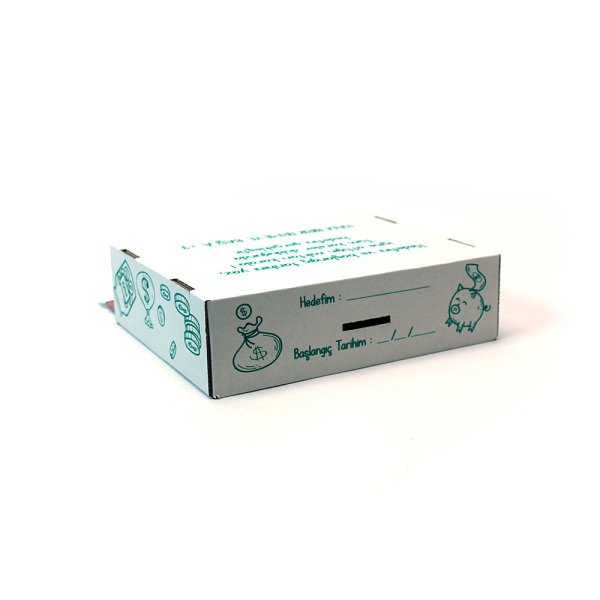 10 Bin TL Hedefli Kumbara 27,5x22,5x7,5 Cm Beyaz - 1