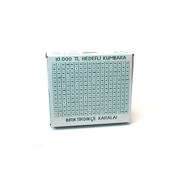 10 Bin TL Hedefli Kumbara 27,5x22,5x7,5 Cm Beyaz - 1