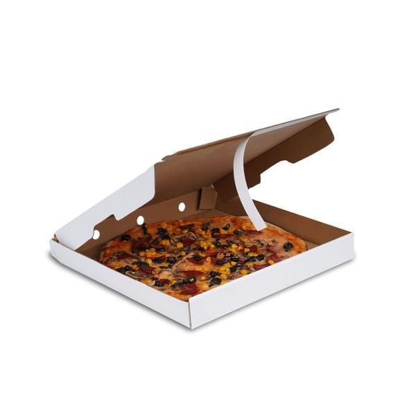22x22x4 cm Bant Yapıştırmalı Pizza Kutusu 500 - Beyaz