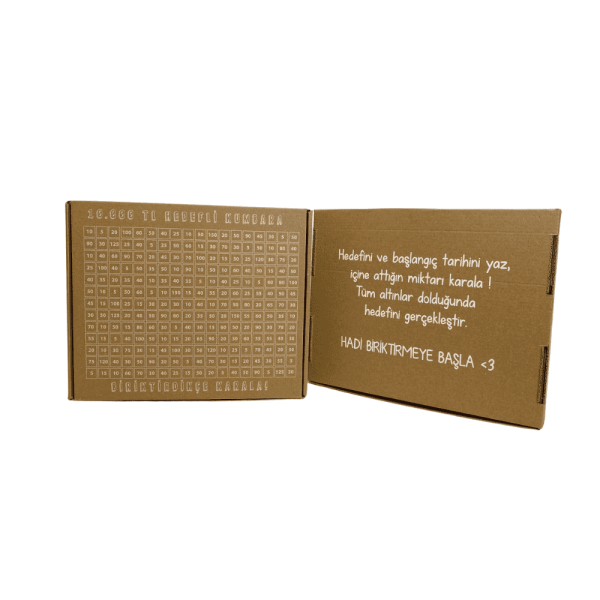 10 Bin TL Hedefli Kumbara 27,5x22,5x7,5 Cm Esmer - 1