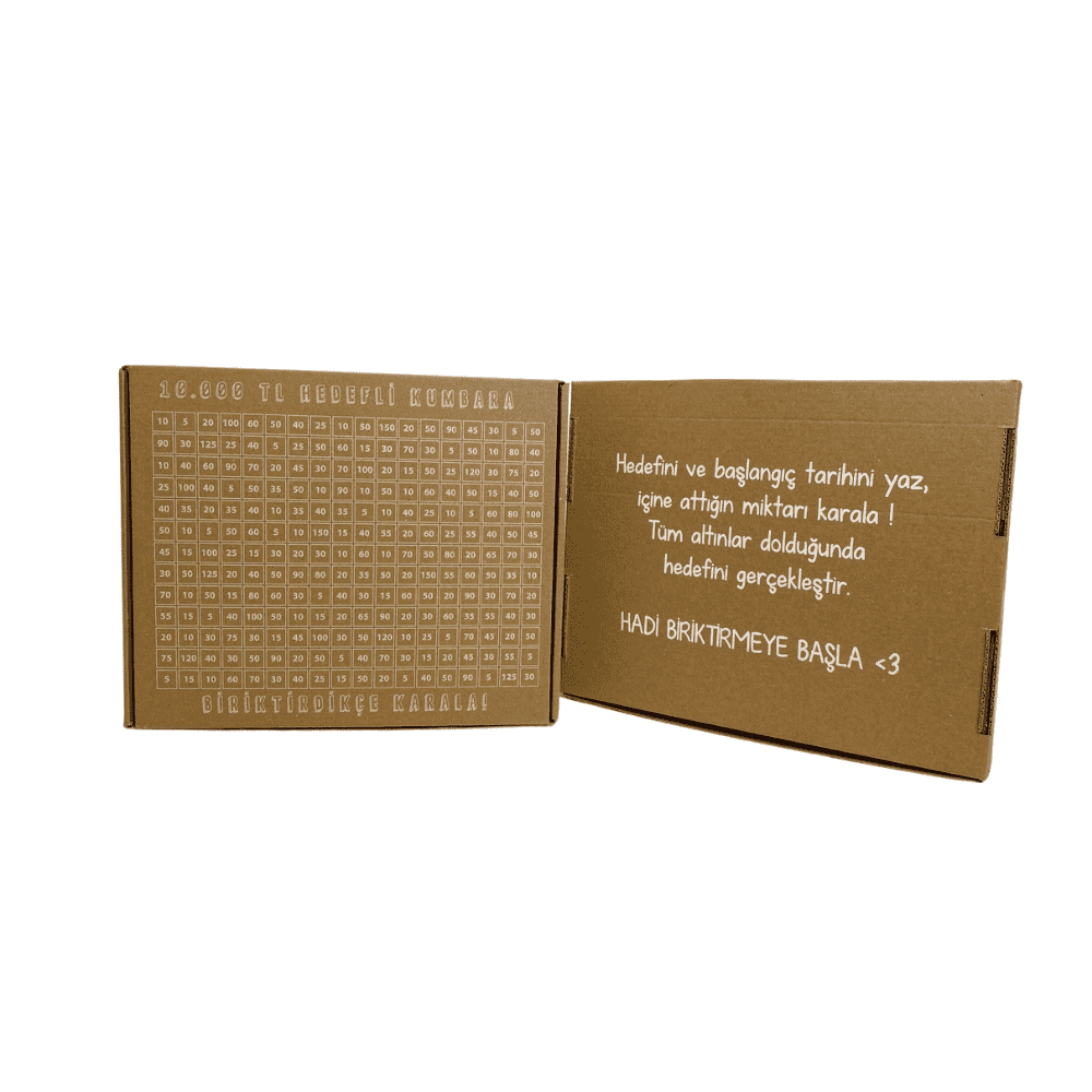 10 Bin TL Hedefli Kumbara 27,5x22,5x7,5 Cm Esmer - 5