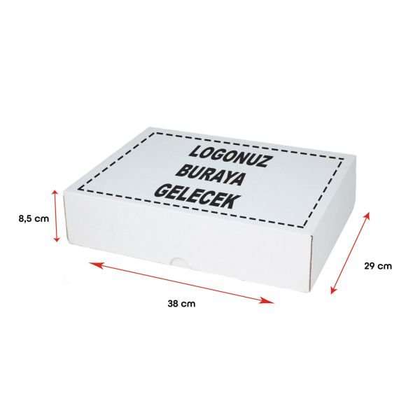 Baskılı E-Ticaret Kargo Kutusu (Büyük Desi) 25 - 38x29x8,5 - Beyaz
