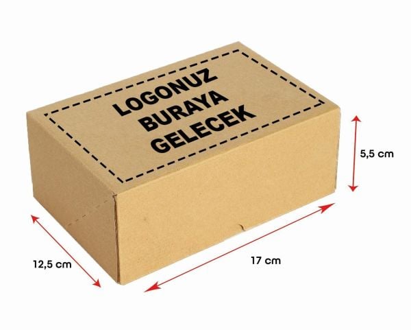 Baskılı E-Ticaret Kargo Kutusu (Küçük Desi) 25 - 17x12,5x5,5 - Esmer