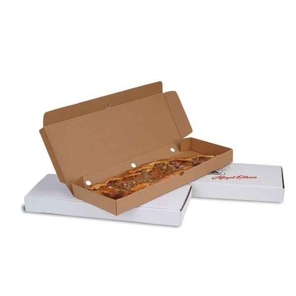 32x15x4 cm Baskılı Pide Kutusu 100 - Beyaz