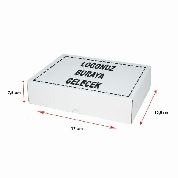 Baskılı E-Ticaret Kargo Kutusu (Küçük Desi) 25 - 17x12,5x7,5 - Beyaz