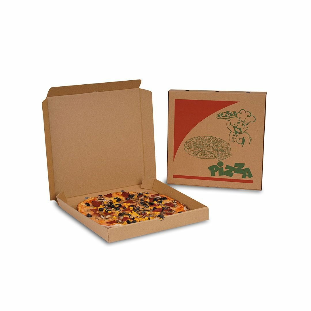 28x28x4,5 cm Baskılı Pizza Kutusu 250 - Esmer