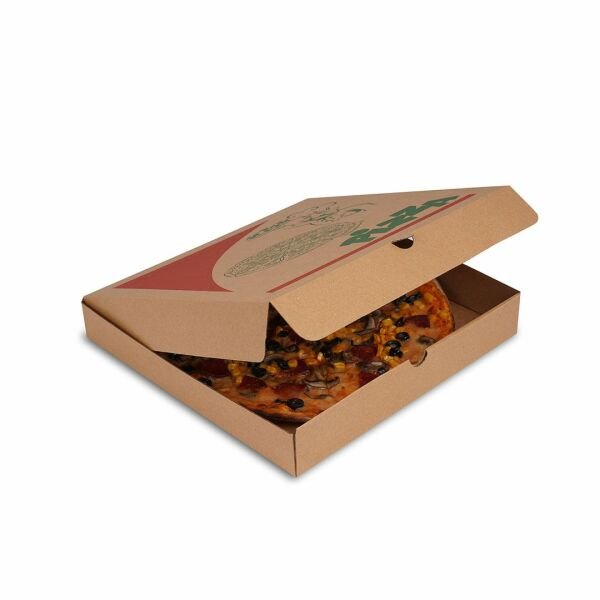28x28x4,5 cm Baskılı Pizza Kutusu 250 - Esmer
