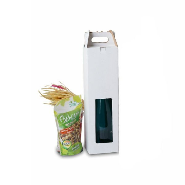 Beyaz Tekli Şişe Kutusu 10,3x10,3x35,5 cm 25 - Beyaz