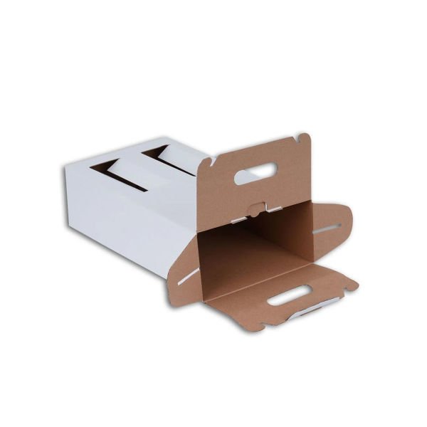 Beyaz 2'li Şişe Kutusu  10,3x20,3x35,5 cm 25 - Beyaz
