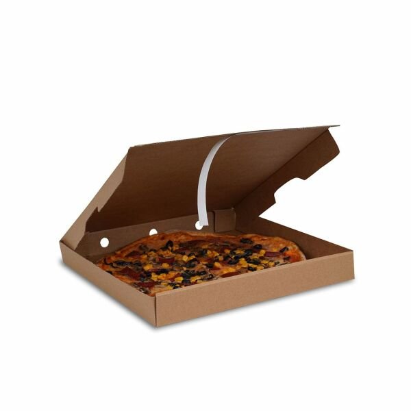 33x33x4 cm Bant Yapıştırmalı Pizza Kutusu 250 - Esmer