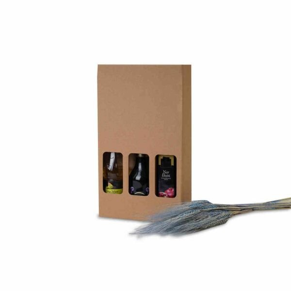 23,5x8x35,3 cm 3'lü Şişe Kutusu 100 - Esmer