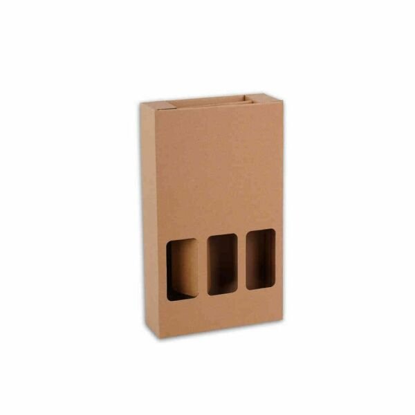 23,5x8x35,3 cm 3'lü Şişe Kutusu 500 - Esmer