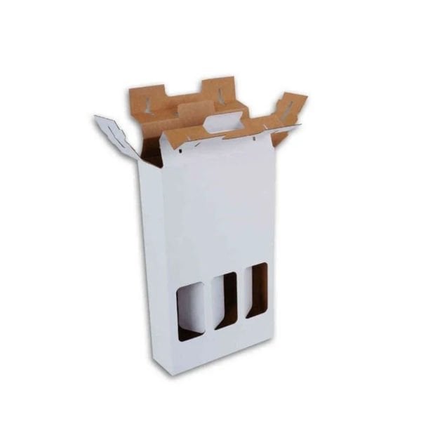 Beyaz 3'lü Şişe Kutusu 23,5x8x35,3 cm 100 - Beyaz