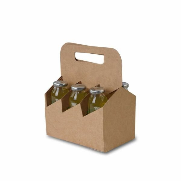21,6x14,8x16 cm 6'lı Şişe Kutusu 200 - Esmer