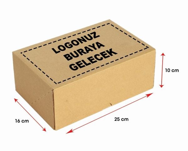 Baskılı E-Ticaret Kargo Kutusu (Küçük Desi) 100 - 25x16x10 - Esmer