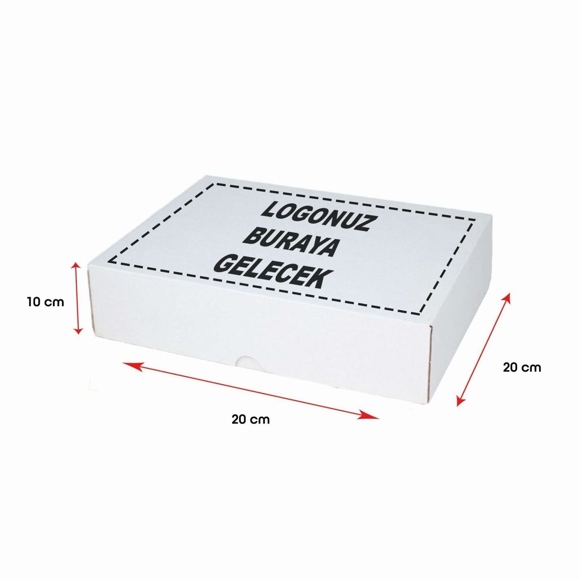Baskılı E-Ticaret Kargo Kutusu (Küçük Desi) 200 - 20x20x10 - Beyaz
