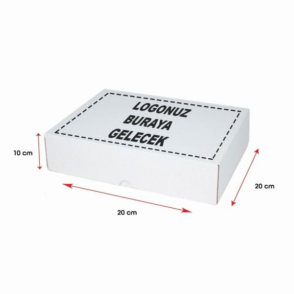 Baskılı E-Ticaret Kargo Kutusu (Küçük Desi) 500 - 20x20x10 - Beyaz